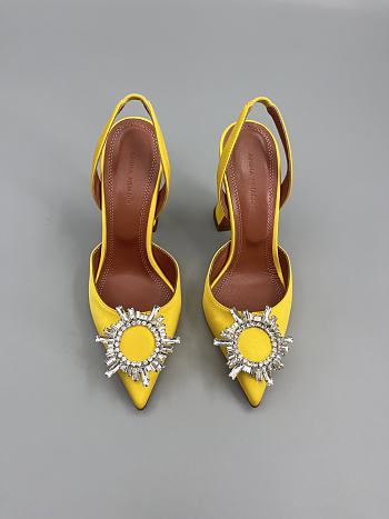	 Amina Muaddi Begum Sling Pumps In Yellow Color 9.5cm