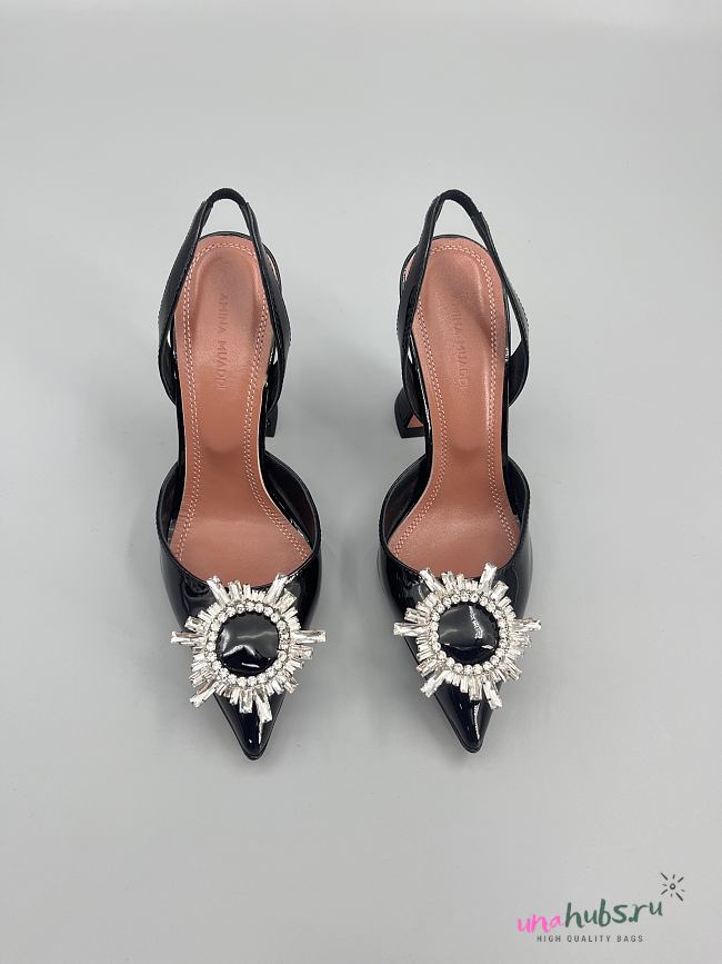 	 Amina Muaddi Begum Sling Pumps In Black Leather Color 9.5cm - 1
