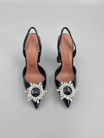 	 Amina Muaddi Begum Sling Pumps In Black Leather Color 9.5cm