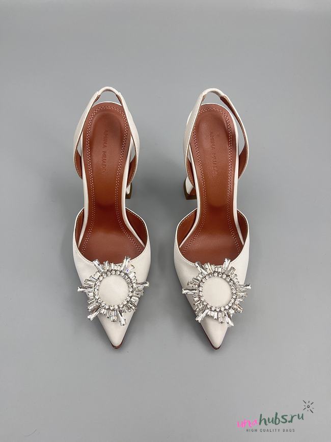 	 Amina Muaddi Begum Sling Pumps In White Color 9.5cm - 1