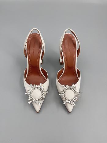 	 Amina Muaddi Begum Sling Pumps In White Color 9.5cm