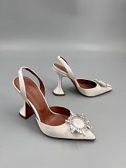 	 Amina Muaddi Begum Sling Pumps In White Color 9.5cm - 4