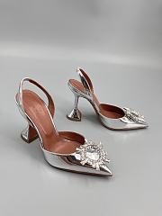 	 Amina Muaddi Begum Sling Pumps In Silver Color 9.5cm - 6