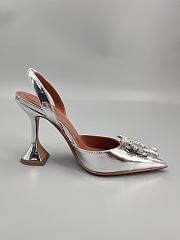	 Amina Muaddi Begum Sling Pumps In Silver Color 9.5cm - 4