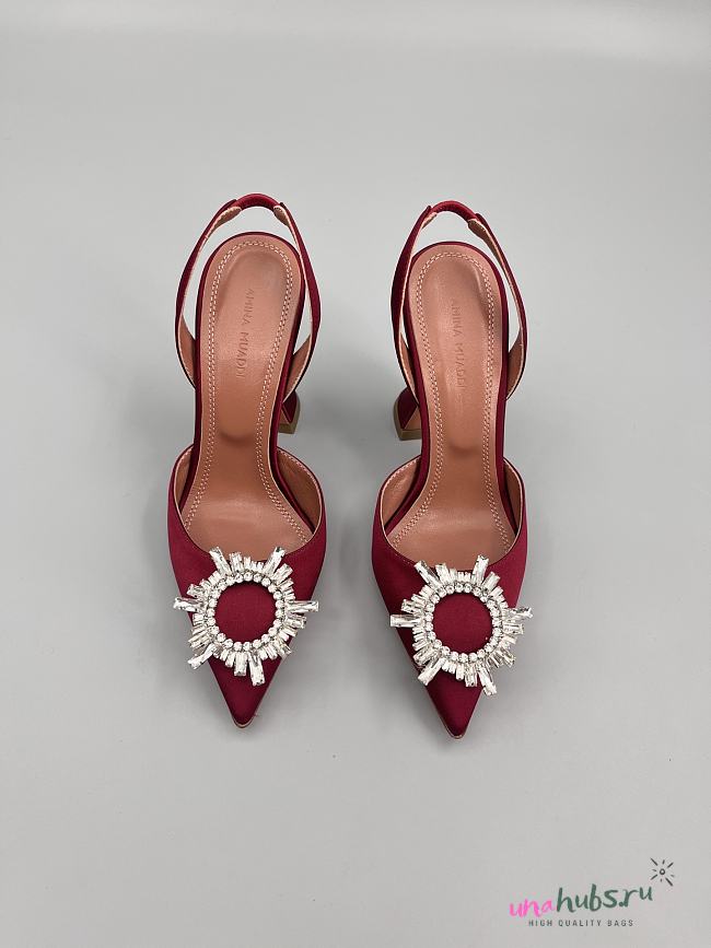 	 Amina Muaddi Begum Sling Pumps In Burgundy Color 9.5cm - 1