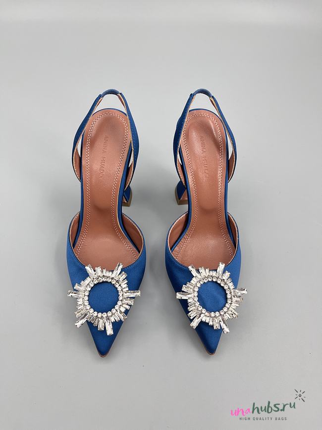 	 Amina Muaddi Begum Sling Pumps In Blue Color 9.5cm - 1