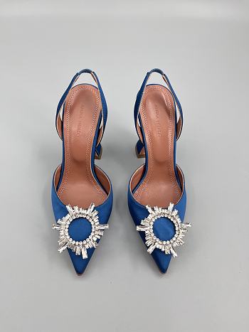 	 Amina Muaddi Begum Sling Pumps In Blue Color 9.5cm