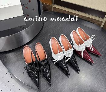 Amina Muaddi Patent Spectator High Heels