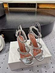 Amina Muaddi 100mm Gilda crystal-embellished Sandals In Silver - 6