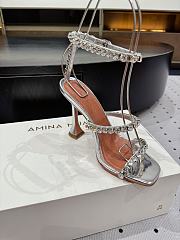 Amina Muaddi 100mm Gilda crystal-embellished Sandals In Silver - 3