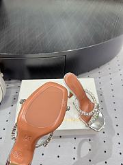 	 Amina Muaddi 100mm Gilda crystal-embellished Silver Mules - 6