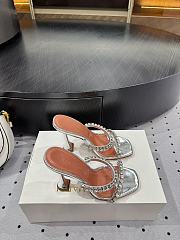 	 Amina Muaddi 100mm Gilda crystal-embellished Silver Mules - 5