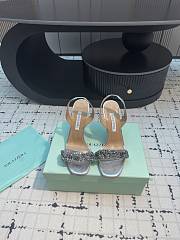 Aquazzura Silver Slingback Sandals 10cm  - 1