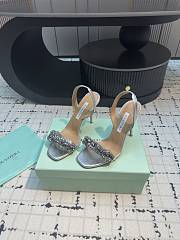 Aquazzura Silver Slingback Sandals 10cm  - 6
