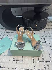 Aquazzura Silver Slingback Sandals 10cm  - 4