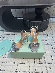 Aquazzura Silver Slingback Sandals 10cm  - 3