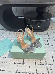 Aquazzura Silver Slingback Sandals 10cm  - 2