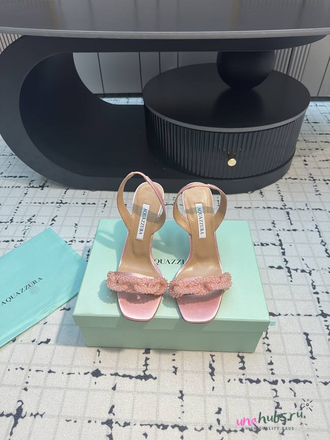	 Aquazzura Light Pink Slingback Sandals 10cm - 1