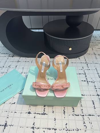 	 Aquazzura Light Pink Slingback Sandals 10cm