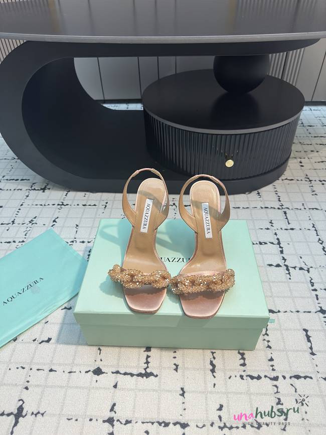 	 Aquazzura Beige Slingback Sandals 10cm - 1