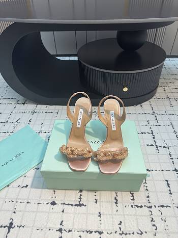 	 Aquazzura Beige Slingback Sandals 10cm