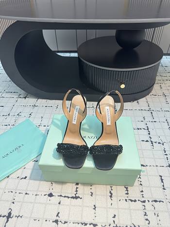 	 Aquazzura Black Slingback Sandals 10cm