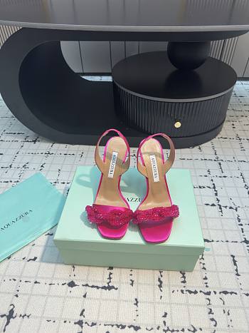 	 Aquazzura Dark Pink Slingback Sandals 10cm
