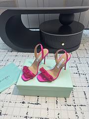 	 Aquazzura Dark Pink Slingback Sandals 10cm - 6