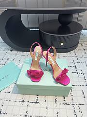 	 Aquazzura Dark Pink Slingback Sandals 10cm - 5