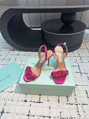 	 Aquazzura Dark Pink Slingback Sandals 10cm - 3