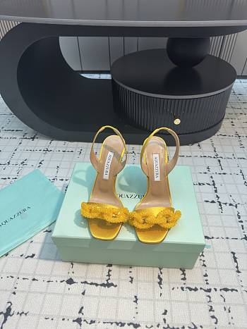 	 Aquazzura Yellow Slingback Sandals 10cm