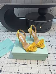 	 Aquazzura Yellow Slingback Sandals 10cm - 4