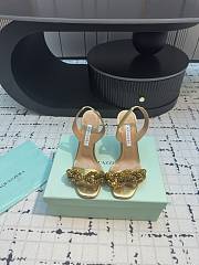 	 Aquazzura Gold Slingback Sandals 10cm - 1