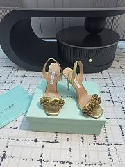 	 Aquazzura Gold Slingback Sandals 10cm - 5