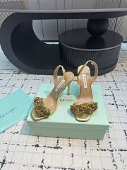 	 Aquazzura Gold Slingback Sandals 10cm - 4
