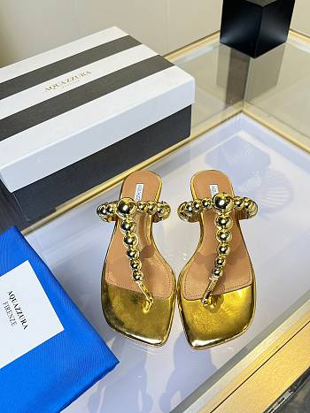 Aquazzura Flip Flop Gold