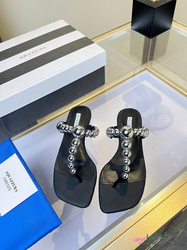 	 Aquazzura Flip Flop Black - 1