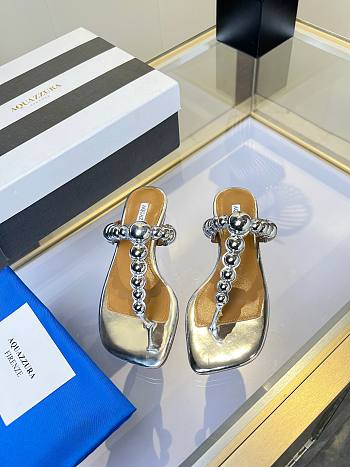 	 Aquazzura Flip Flop Silver