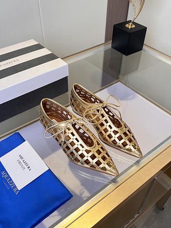 	 Aquazzura Flat Shoes In Gold