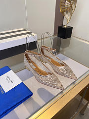 Aquazzura Crystal Tulle Flat Rose Gold - 6