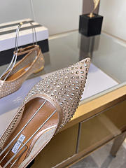 Aquazzura Crystal Tulle Flat Rose Gold - 4