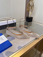 Aquazzura Crystal Tulle Flat Rose Gold - 2