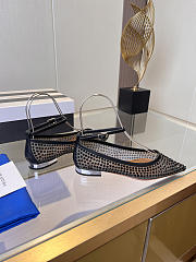 	 Aquazzura Crystal Tulle Flat Black - 5