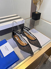 	 Aquazzura Crystal Tulle Flat Black - 3