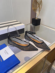 	 Aquazzura Crystal Tulle Flat Black - 2