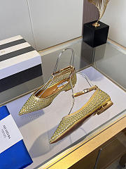 	 Aquazzura Crystal Tulle Flat Gold - 5