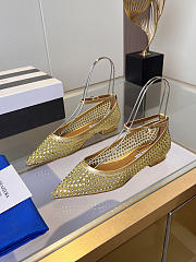 	 Aquazzura Crystal Tulle Flat Gold - 3