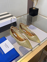 	 Aquazzura Crystal Tulle Flat Gold - 2