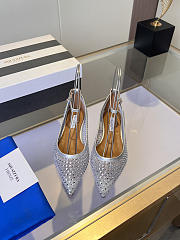 	 Aquazzura Crystal Tulle Flat Silver - 1