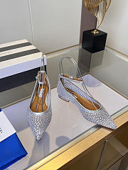	 Aquazzura Crystal Tulle Flat Silver - 5